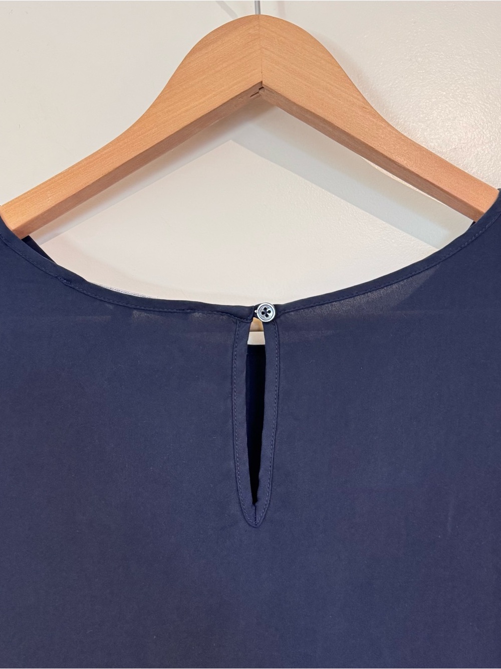 Quince Silk T-Shirt Dress Small Navy Blue High Low Short Sleeve Classic Casual - Picture 4 of 6
